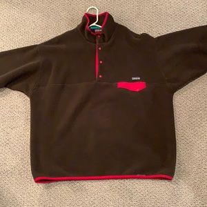 Patagonia Fleece Pullover-XXL-Brown and Red